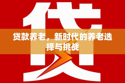 宁陕贷款养老，新时代的养老选择与挑战