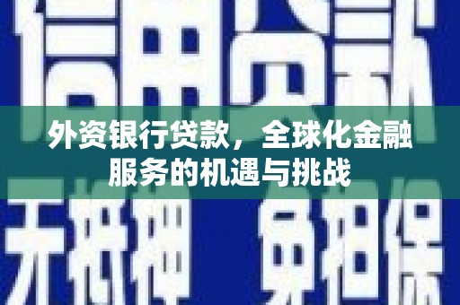 宁陕外资银行贷款，全球化金融服务的机遇与挑战